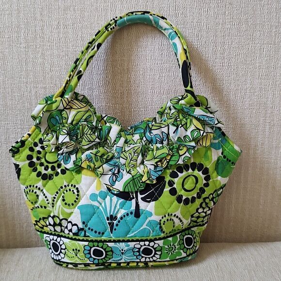 Vera Bradley Ruffle Lily Bag in Limes Up Pattern - Picture 1 of 11